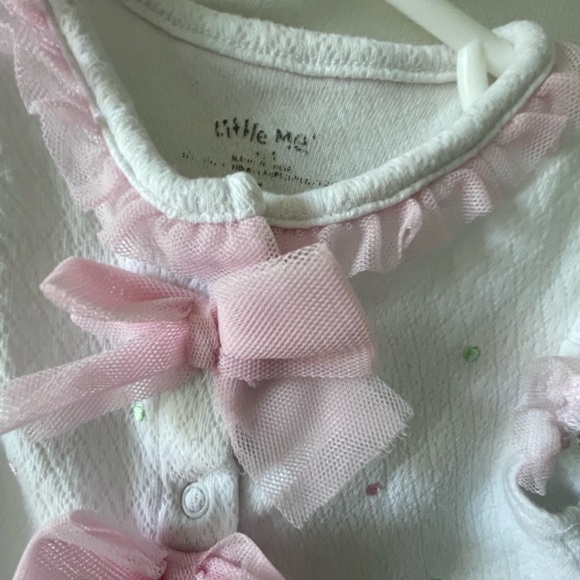 Little Me Baby Girl Pink Bow One Piece Size 9 - Picture 2 of 3